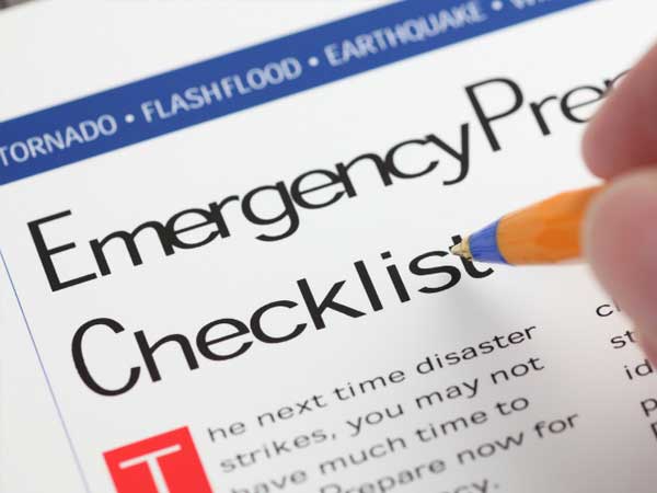 Emergency preparedness checklist