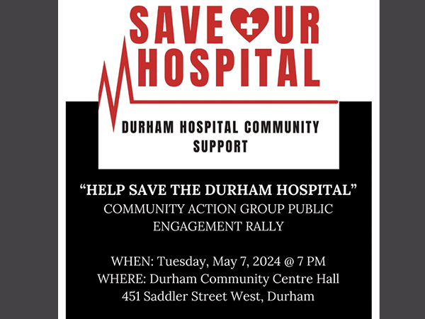 Save the durham hospital graphic.