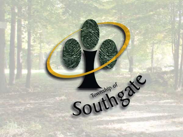 Southgate Township logo with park faded in background