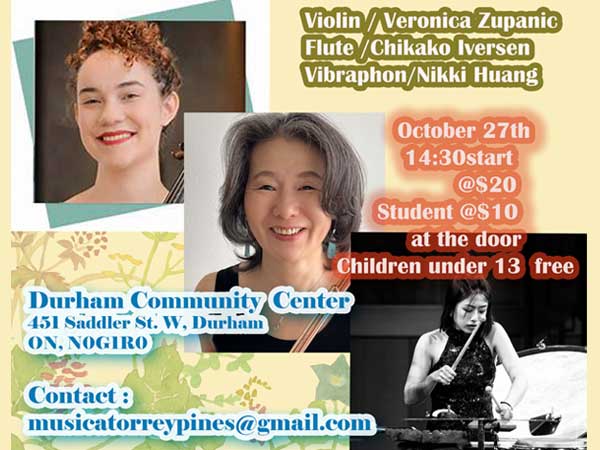 Chikako Iverse is at the Durham Community Centre at 451 Saddler St. W., Durham on Sunday, October 27.