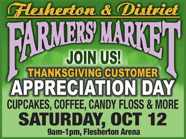 Flesherton Farmers' Market Customer Appreciation Day poster