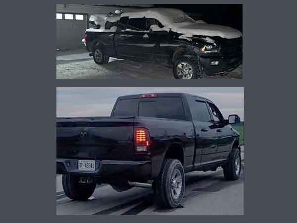 Stolen black Dodge Ram pickup truck