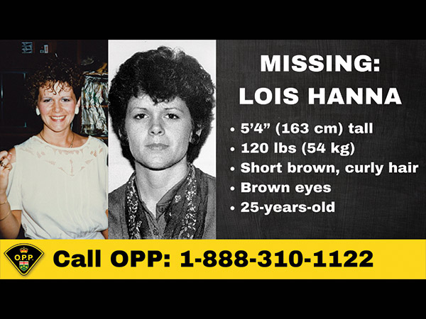 Lois Hanna missing notice from OPP