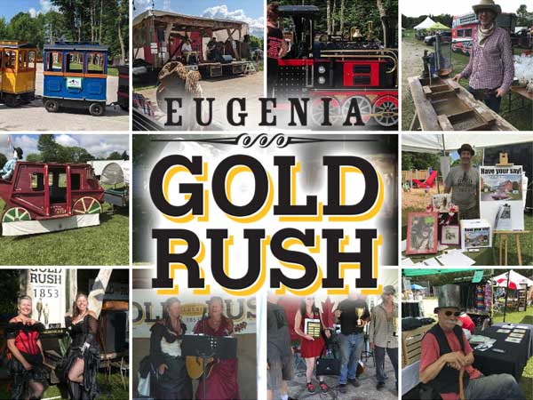 Eugenia Gold Rush logo super-imposed on a collage of pictures from the event.