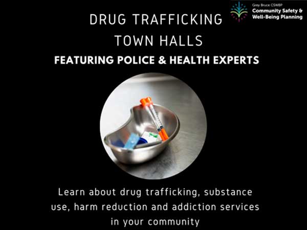 Drug trafficking Town Halls poster