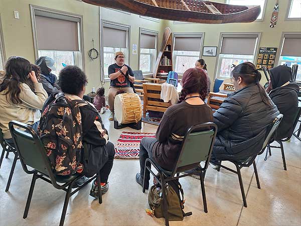 Drum workshop at Indigenous Student Forum