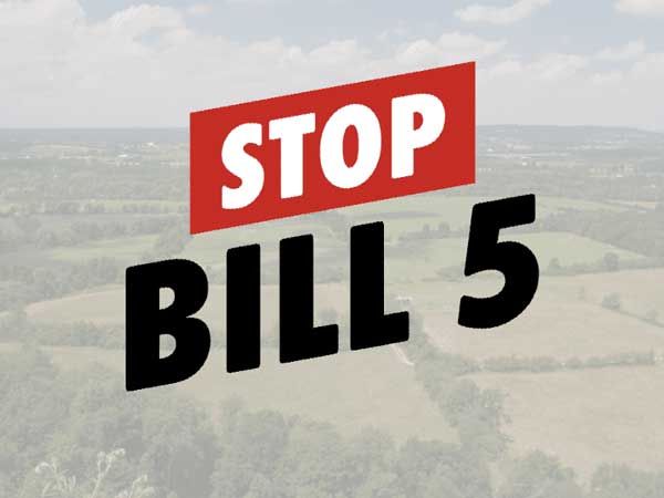 Stop Bill 5, landscape in background