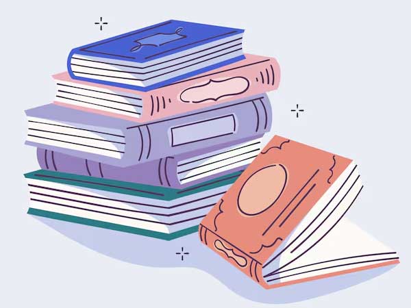 Book stack illustration
