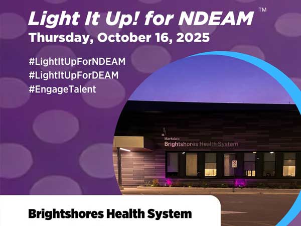 Brightshores Health System Light it Up for NDEAM graphic