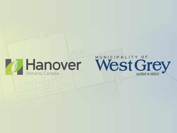 The Town of Hanover and the Municipality of West Grey logos