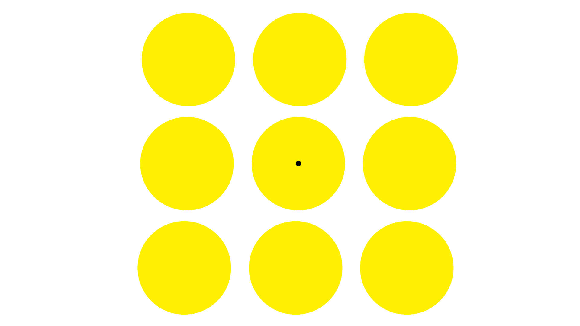 Nine Yellow Circles - an exercise in Simultaneous Contrast