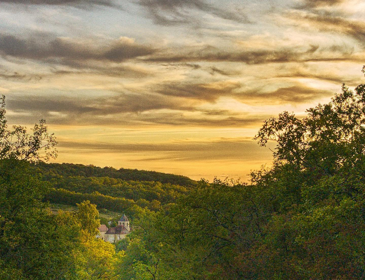 Golden light on the hills of southern France