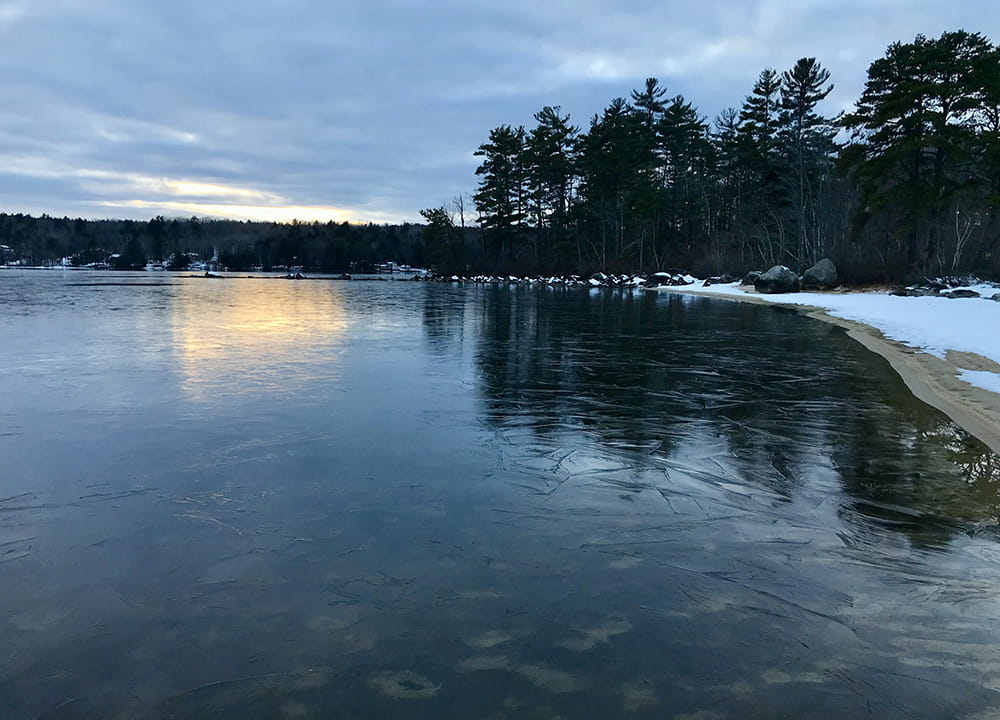 A winter paddle on Long Lake