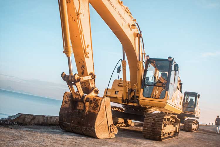 heavy civil construction equipment being tracked by GPS
