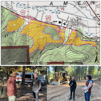 Map of fuel reduction project and community walk participants