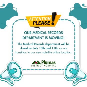 The Medical Records department will be closed on July 10th and 11th as we transition to our new satellite office location. 