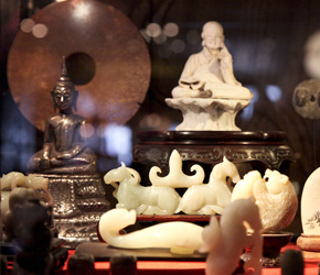 The 1st floor, Mezzanine, Incense Room and Five Elements Library showcase rare one-of-a-kind objects and furnishings from around the world