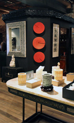 The 1st floor, Mezzanine, Incense Room and Five Elements Library showcase rare one-of-a-kind objects and furnishings from around the world