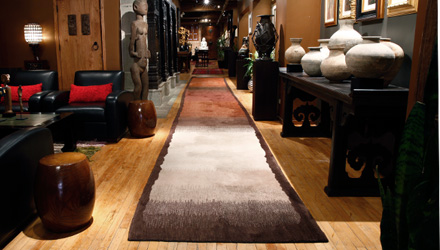Custom 'Color Field' wool pile runner