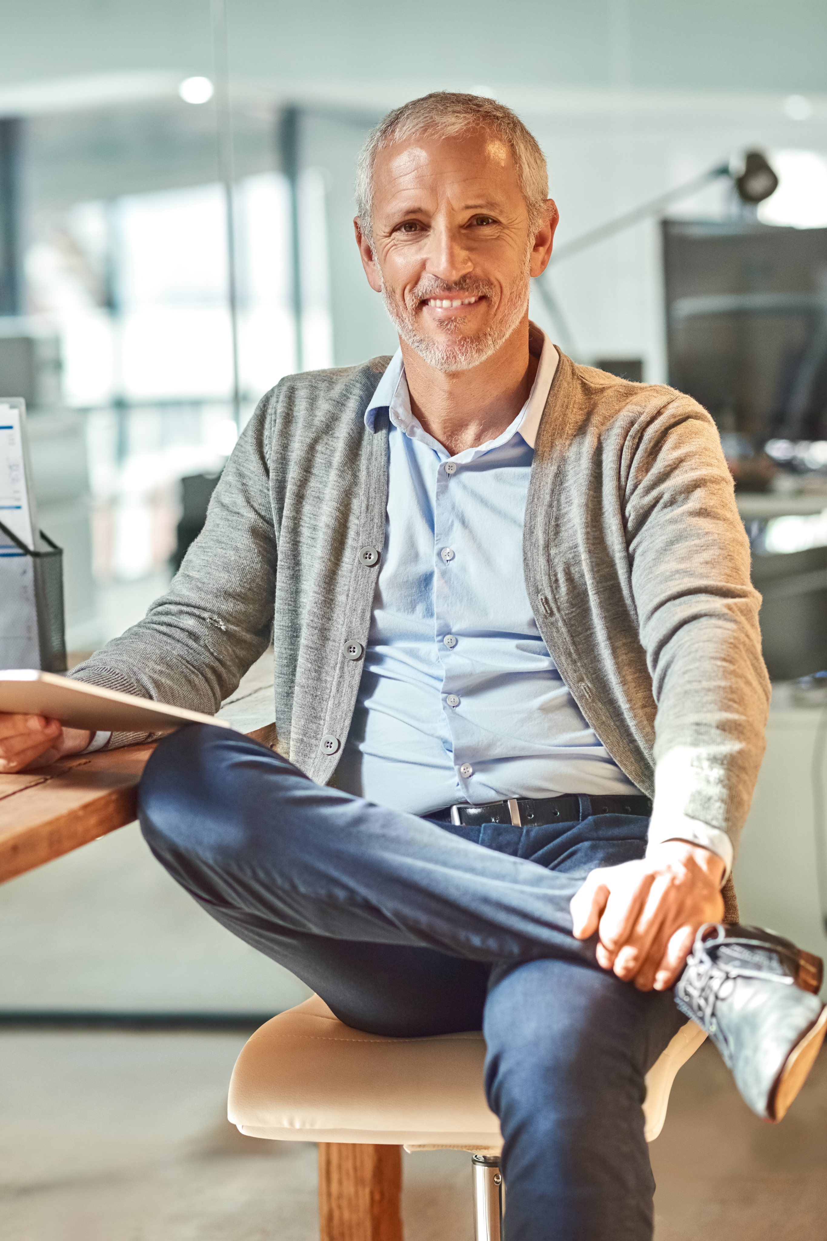man sitting in office