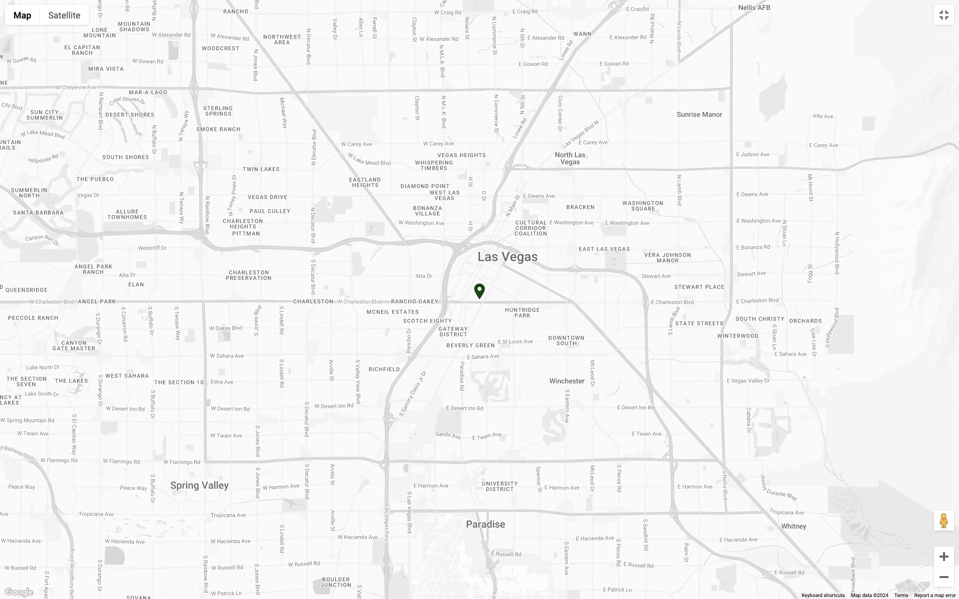 Downtown Las Vegas Location Map Image