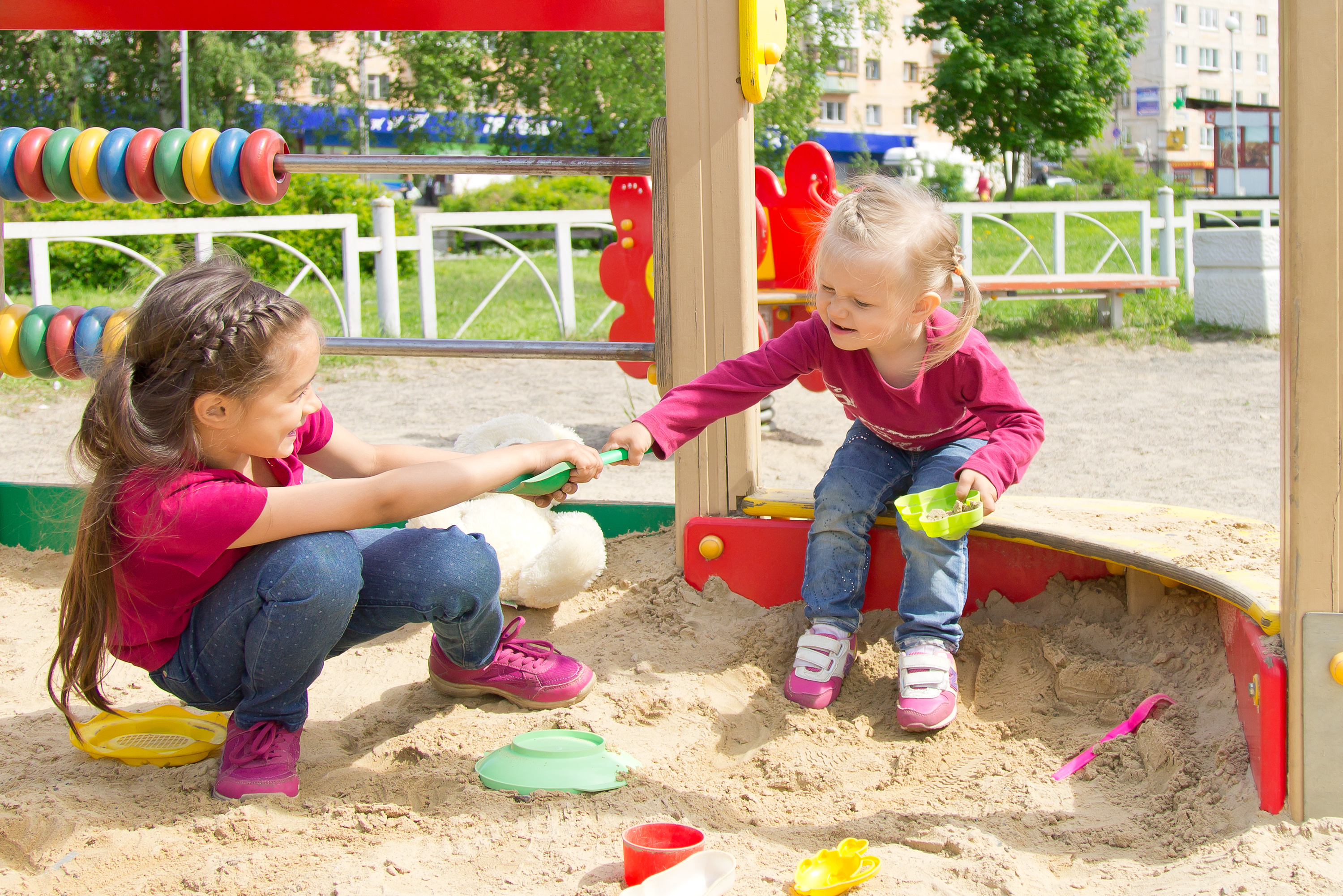 How do I stand up for my toddler at the playground?