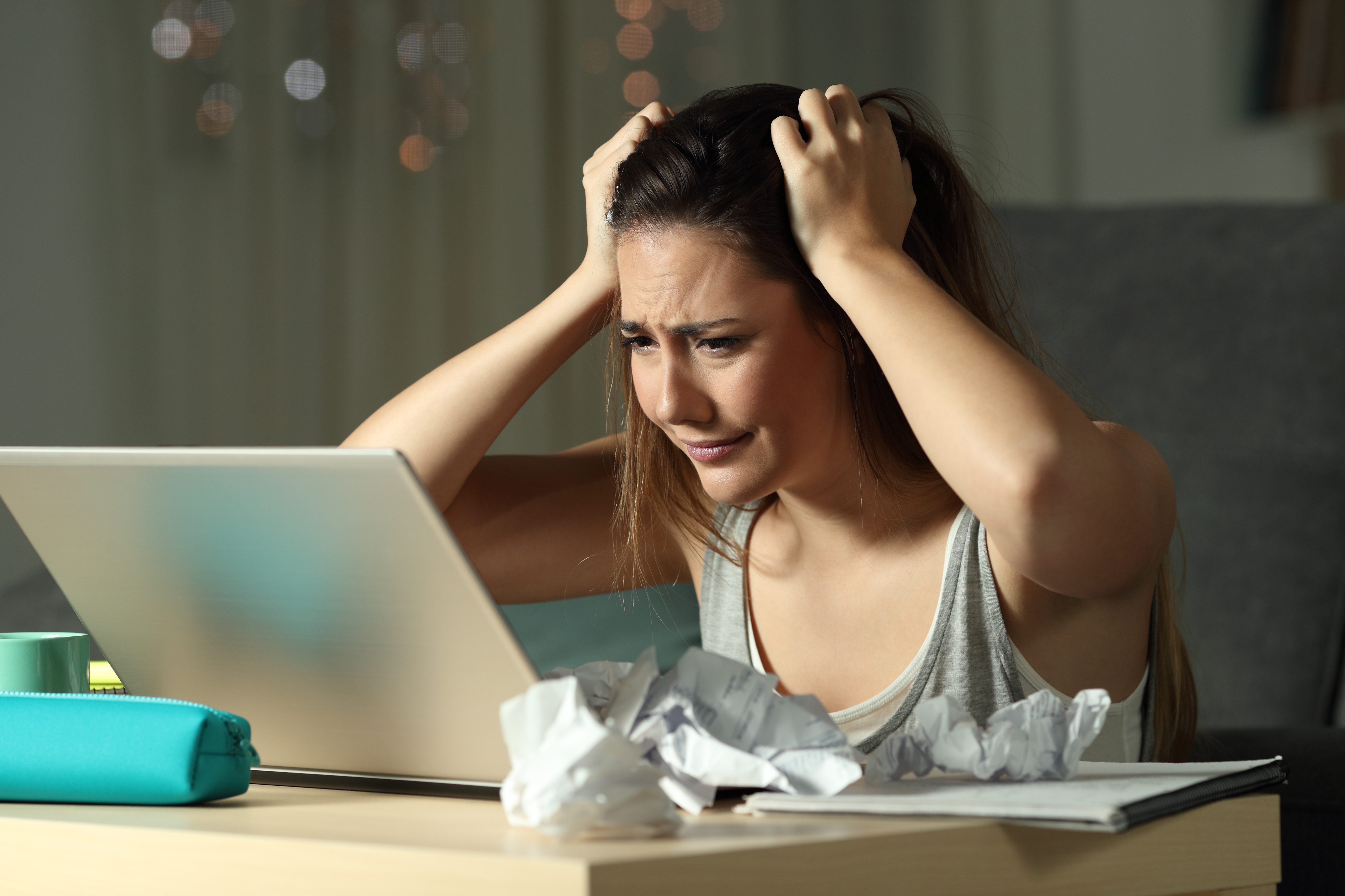 stressed woman with kids