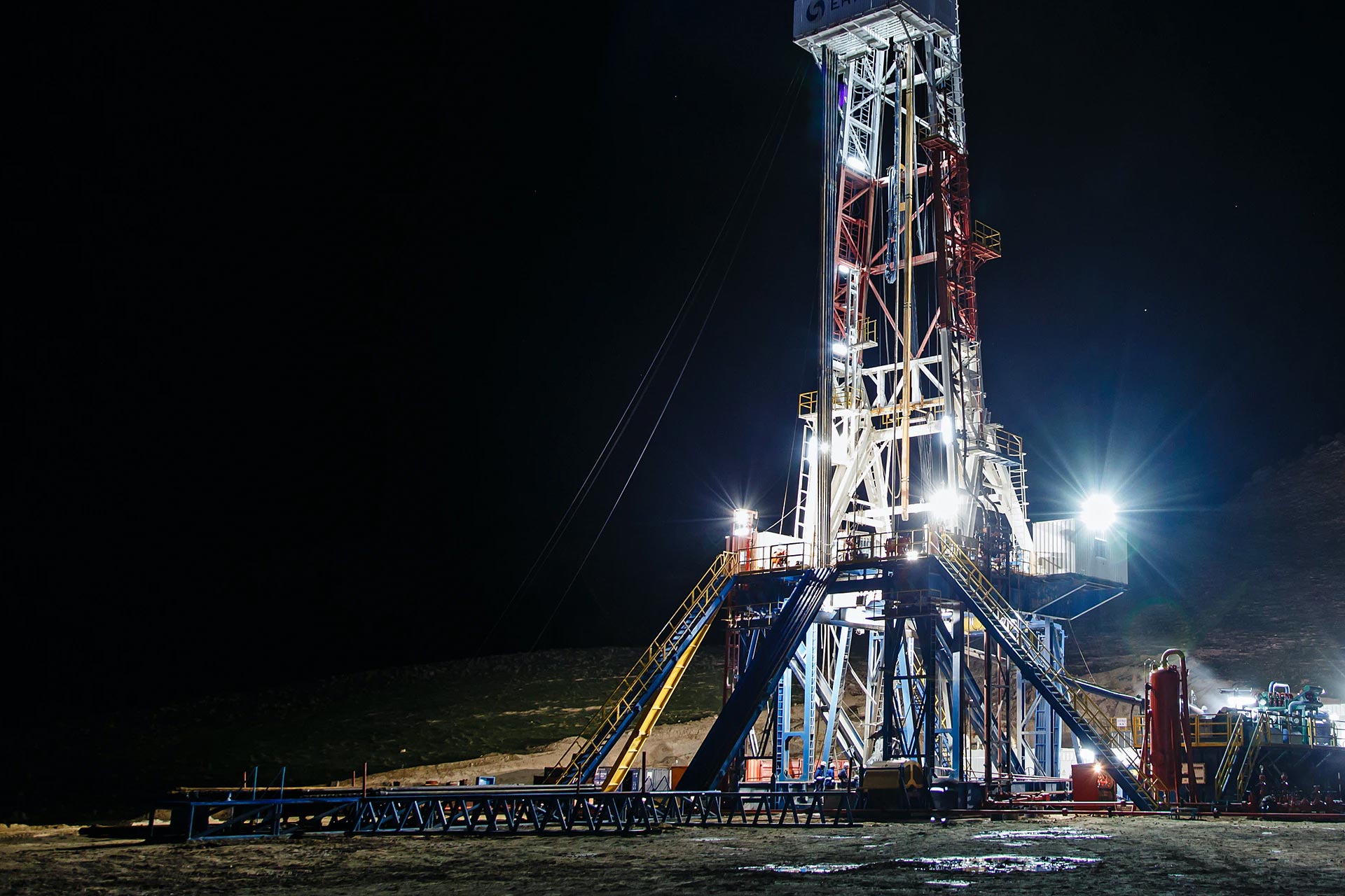 Oil Rig in Field