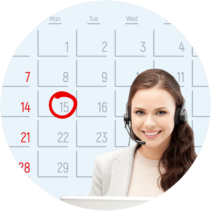 EDS 24 hour call center calendar and representative