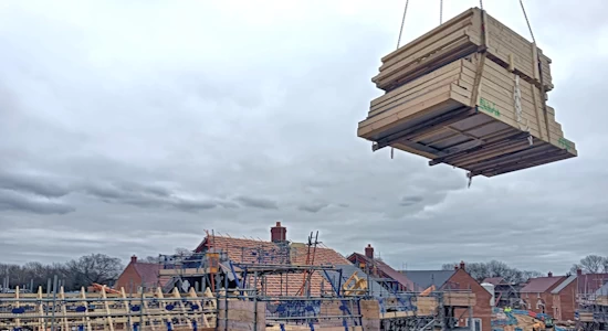 Typical timber frame installation crane day