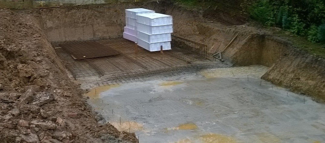 Basement foundations poured