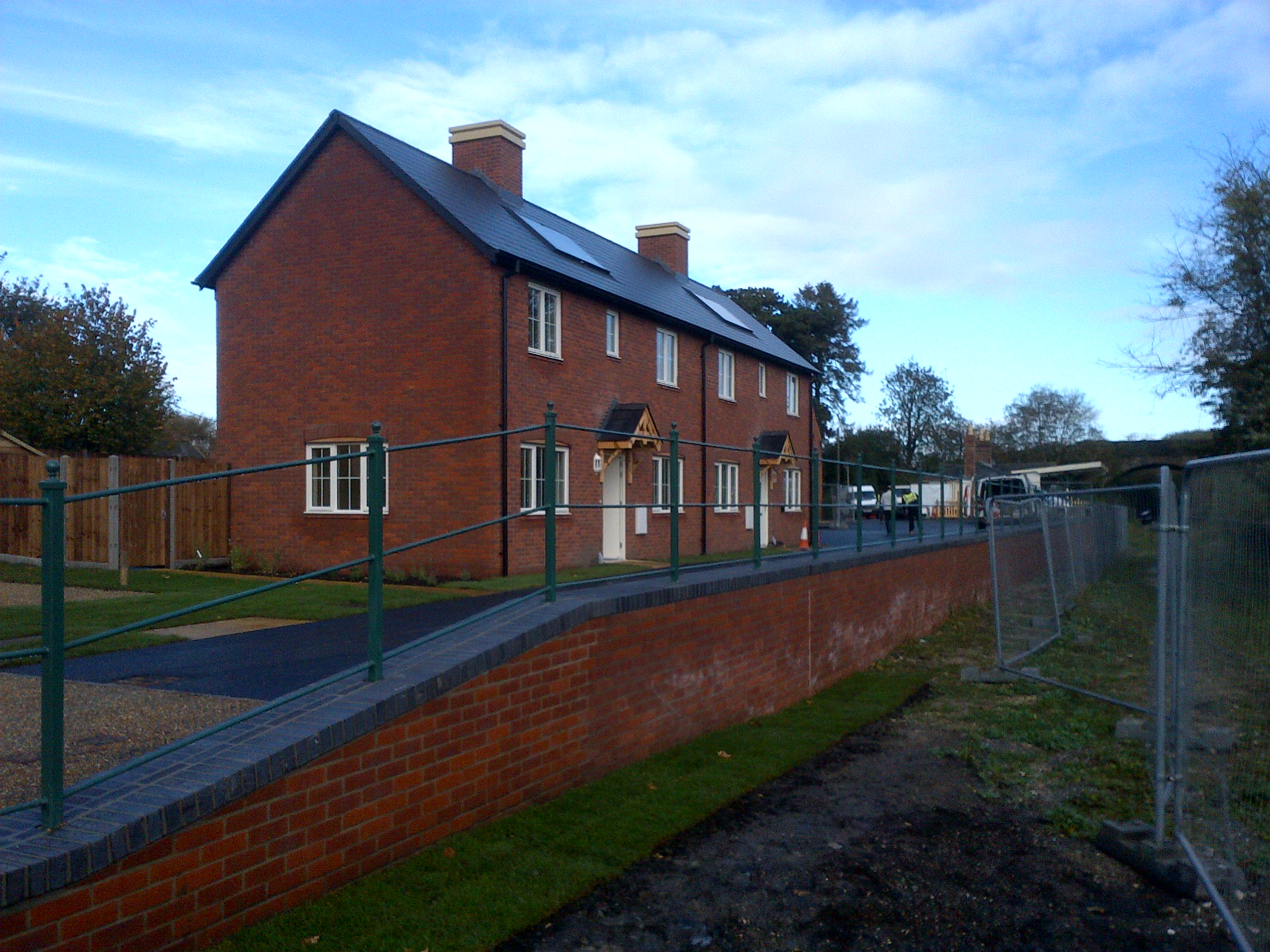 The completed timber frame properties with masonry fascade