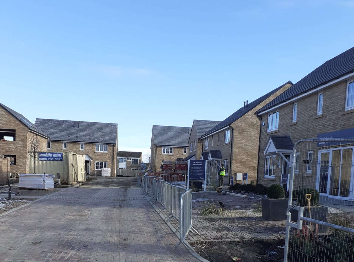 The first houses near completion at Castle Farm, Windsor, February 2021