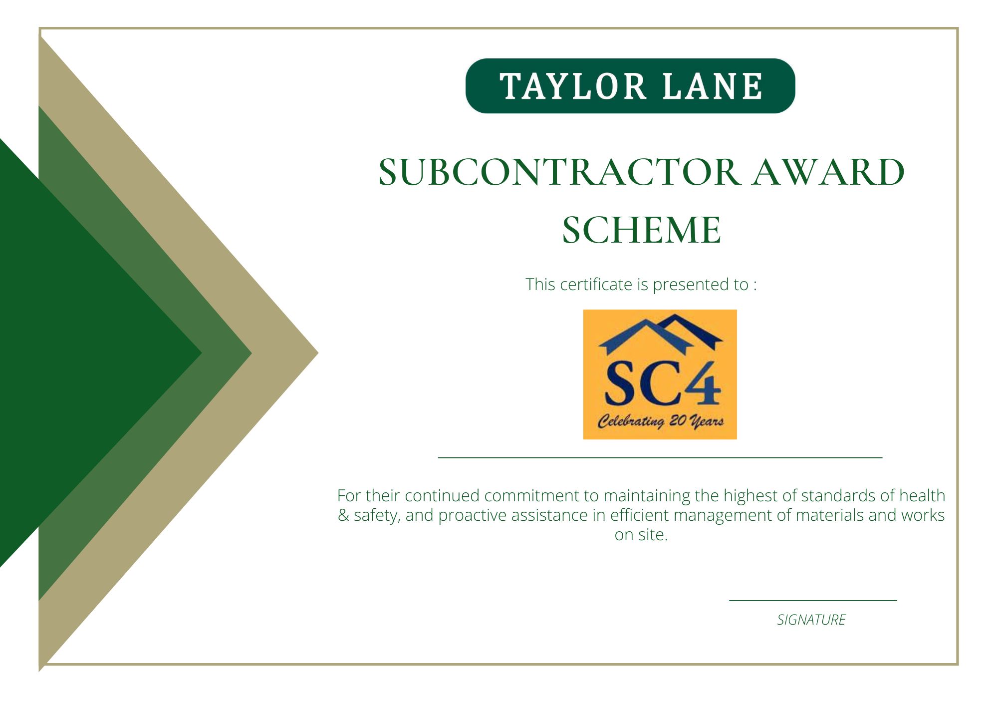 SC4 named first winners of Taylor Lane Timber Frame's Subcontractor Award